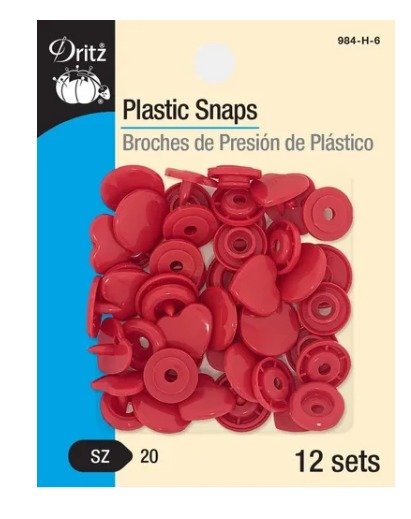 Dritz 984-R-65 Broches de plástico, redondos, tamaño 20, Rojo, 12 unidades