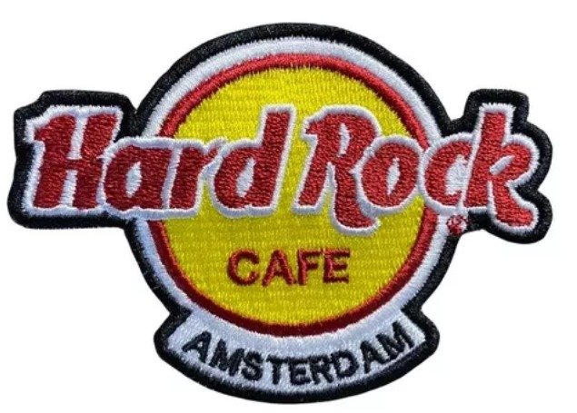 Parche Bordado 100% Hilo AHard Rock Cafe Amsterdam 5x5 cms