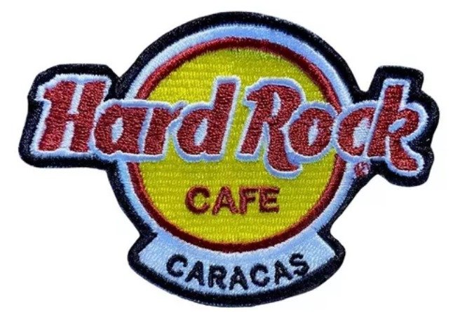 Parche Bordado 100% Hilo Hard Rock Cafe Caracas 6x6 cms