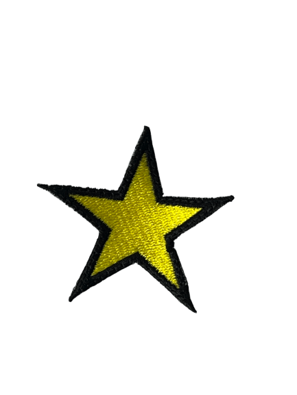 Parche Bordado 100% Estrella Amarilla 5x5 cms