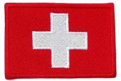 Parche Bordado 100% Hilo Bandera Suiza 5x4 cms