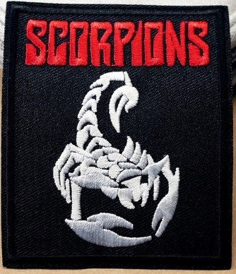 Parche bordado 100% hilo 7x6 cms Scorpions