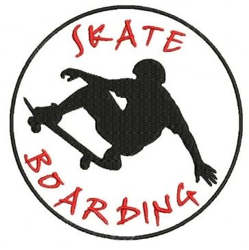 Parches Bordados 100% hilo Skate Boarding 6x6 cms