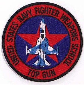 Parches Bordados Top Gun Navy 6x6 cms