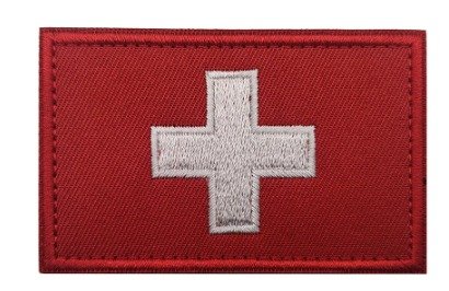 Parches Bordados Bandera Roja Suiza 6x6 cms