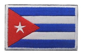 Parche Bordado 100% Hilo Bandera Cuba 6x5 cms
