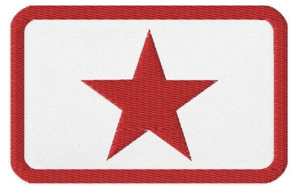 Parches Bordados 100% hilo Estrella Roja 6x5 cms