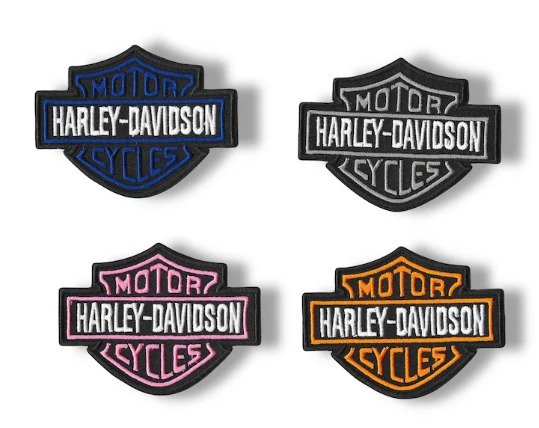 Parches Bordados 100% Hilo Harley Davidson 5x5 cms 4 piezas