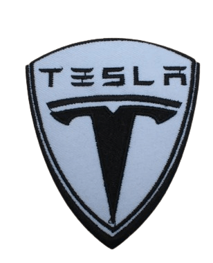 Parches Bordados 100% Hilo Tesla 7X4 cms