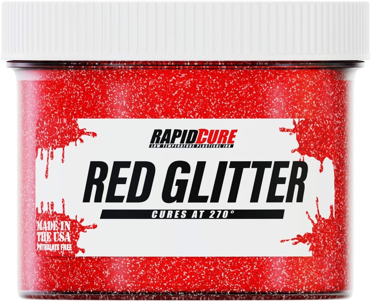 ECOTEX Pintura Plastisol Glitter Rojo 1 /2 Litro