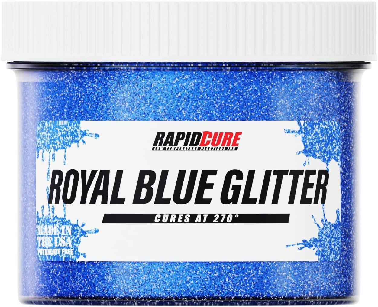 ECOTEX Pintura Plastisol Glitter Azul Rey 1 /2 Litro
