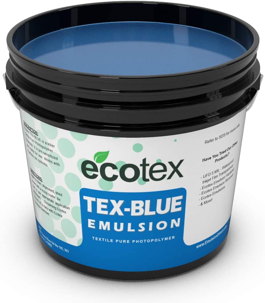 Ecotex TEX-Blue Textile Pure Photopolímer serigrafía emulsión Quart - 32 oz