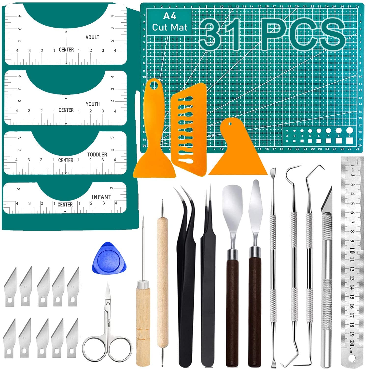 DESBASTADOR 31 herramientas de deshierba de vinilo, herramientas de precisión para deshierba vinilo,