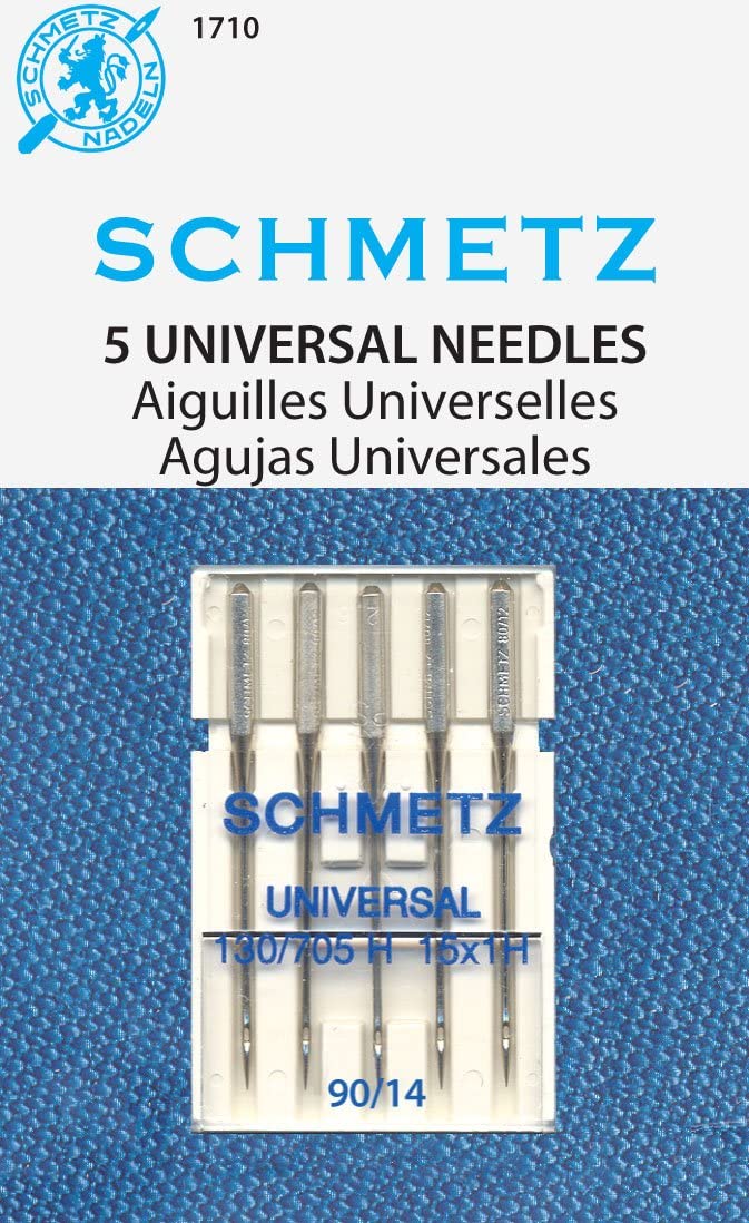 SCHMETZ Universal (130/705 H) 5 agujas para máquina de coser doméstica, cardadas - tamaño 90/14