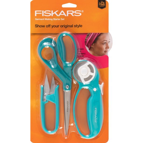 Fiskars Garment Making Starter Kit (3pc), Brillo de color verde azulado
