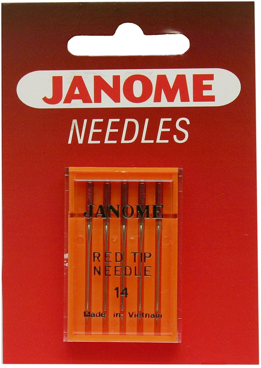 Janome Rojo Punta 5 aguja Pack Tamaño 14