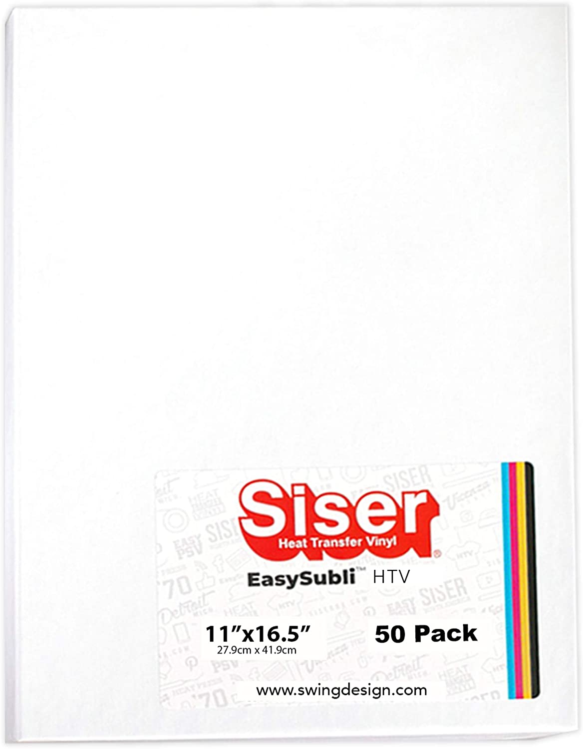 Siser EasySubli 50 piezas Papel de transferencia de calor 27.9X41,91cms