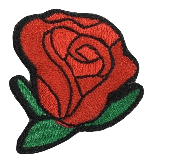 Parche Bordado 100% Hilo Rosa Roja 5x5 cms