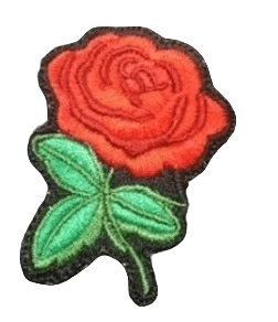 Parche Bordado 100% Hilo Rosa Roja 5x4 cms