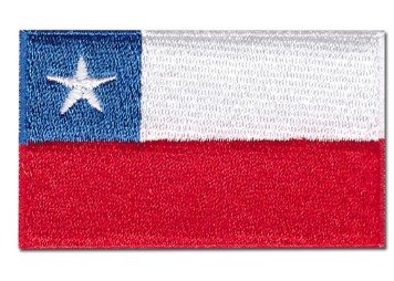 Parche Bordado 100% Hilo Bandera CHile 6x5 cms
