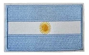 Parche Bordado 100% Hilo Bandera Argentina 6x5 cms