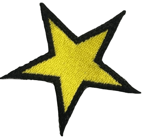 Parche Bordado 100% Hilo Estrella Amarilla 5x5 cms