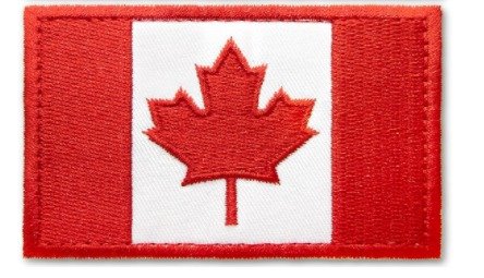 Parche Bordado 100% Bandera Canada 6.5x6