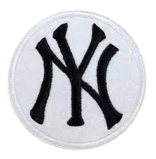 Parche Bordado 100% Yankees NYC Blanco 6x6 cms