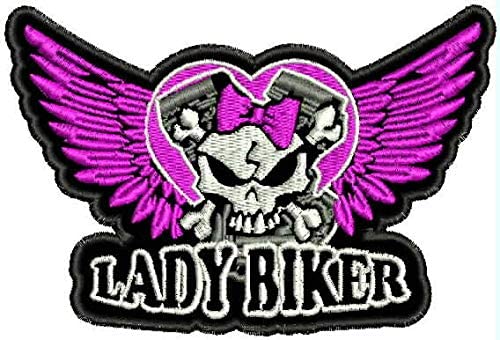 Parche Bordado 100% Hilo Lady Biker 6x6 cms