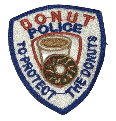 Parche Bordado 100% Hilo Donuts Police 4x4.5 cms