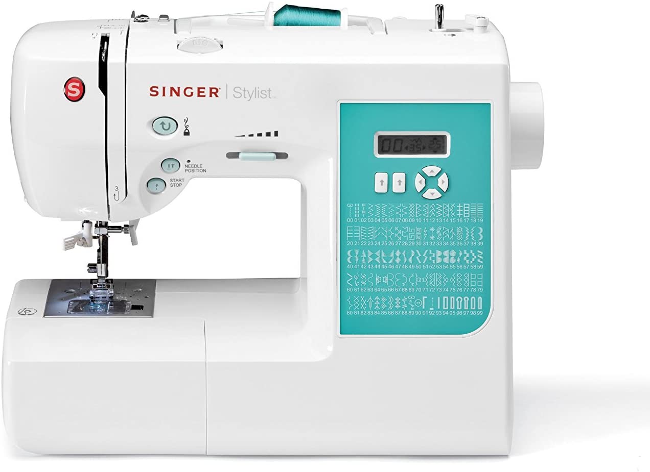 Máquina de coser Singer 7258  Stylist, computarizada, con manos libres y con enhebrador de agujas au