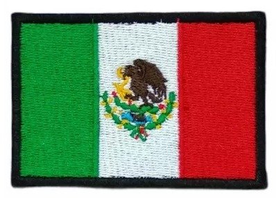 Parche Bordado 100% Hilo Mexico Bandera 5x4 cms