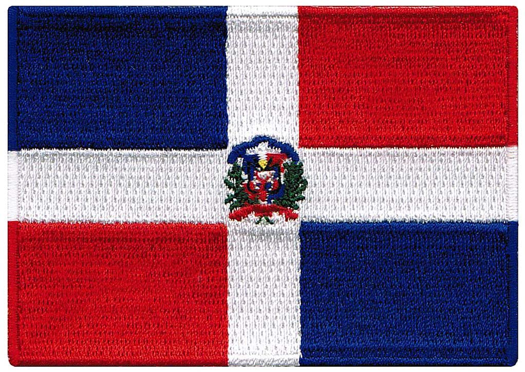 Parche Bordado 100% Hilo Republica Dominicana  Bandera 5x4 cms