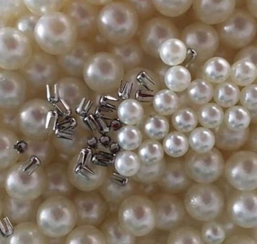Perlas para remachar 1/2 kg Blancas 8 mm