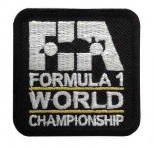 Parches Bordados 100% hilo FIA F1 Championshio Negro 7x6 cms