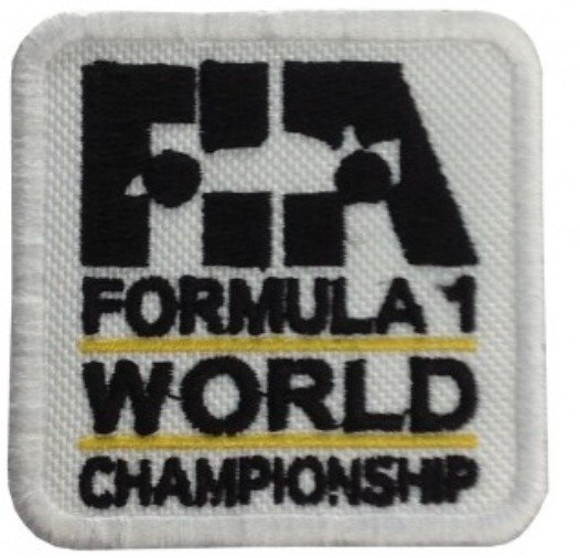 Parches Bordados 100% hilo FIA F1 Championshio Blanco 7x6 cms