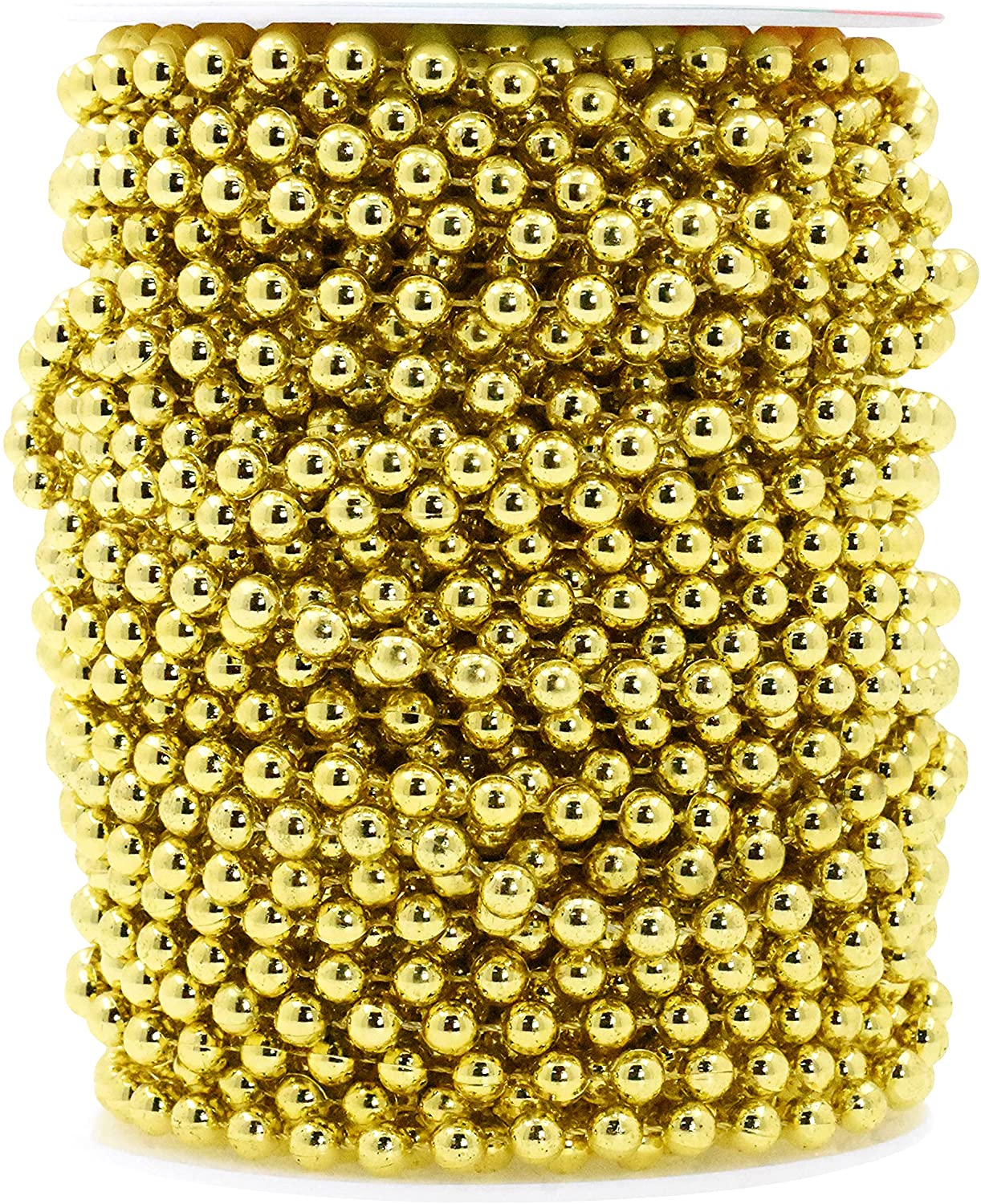 Mandala Crafts 6 mm Oro Guirnalda de cuentas de perlas de imitación 25 metros