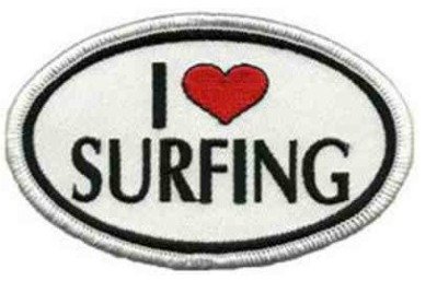 Parche Bordado 100% Hilo SI love Surfing 5,5x5 cms
