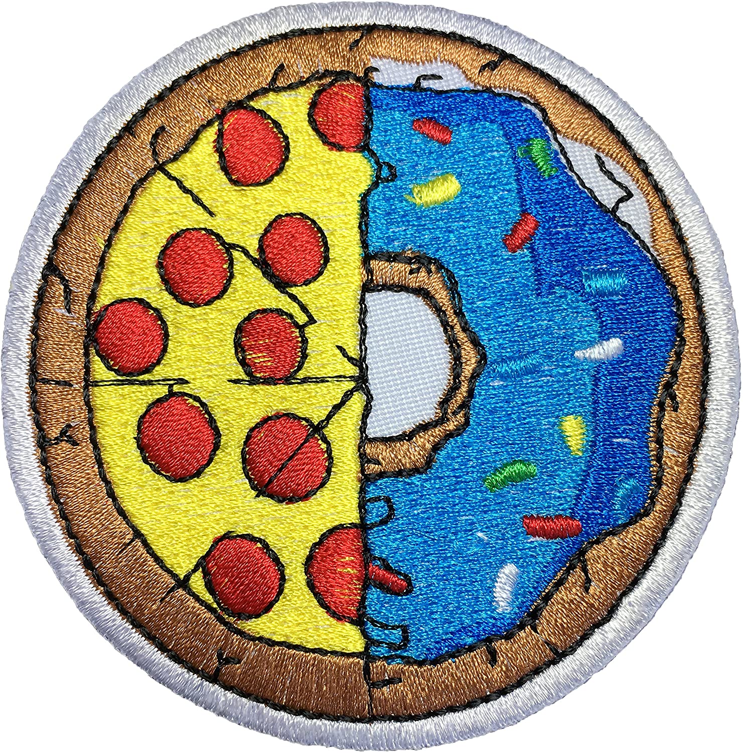 Parche Bordado 100% Hilo Pizza Donuts 6x6 cm