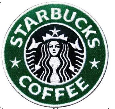 Parche Bordado 100% Hilo Starbucks  4x4.5 cms