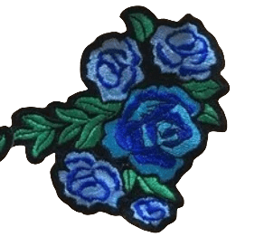 Parche Bordado 100% Hilo Rosa Azul 10x9 cms