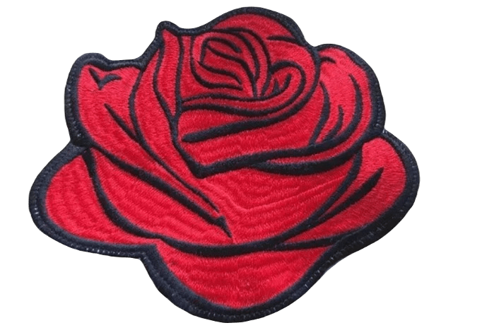 Parche Bordado 100% Hilo Rosa Roja 19x15 cms