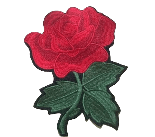 Parche Bordado 100% Hilo Rosa Roja 14x18 cms