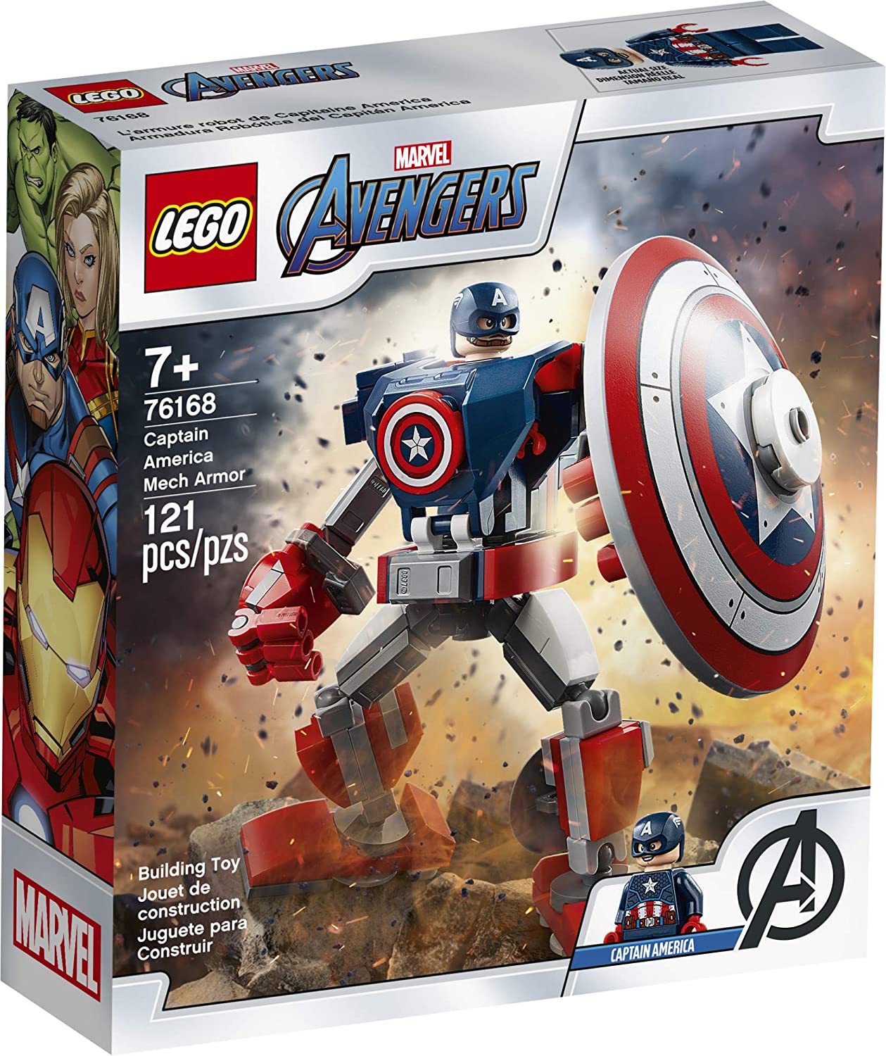 cálmese estrecho Vibrar Lego Marvel Avengers 76168 - Capitán América Clásico En Armadura Robótica Y  Escudo, (121 Piezas) | INSUMOSTEXTILES