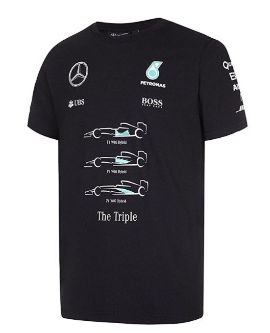 Mercedes AMG Petronas 2016 World Championship Camiseta S Negro