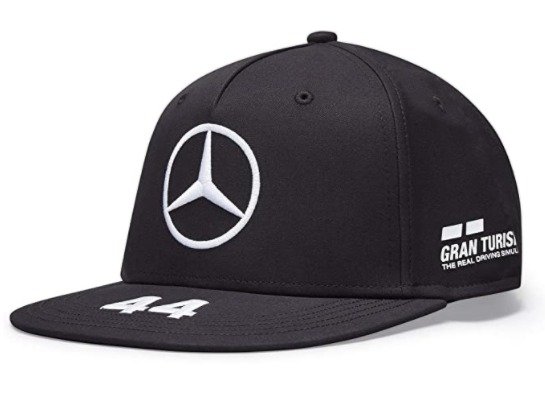 Mercedes Benz AMG Petronas F1 2021 Lewis Hamilton - Gorra de ala plana, color negro y blanco