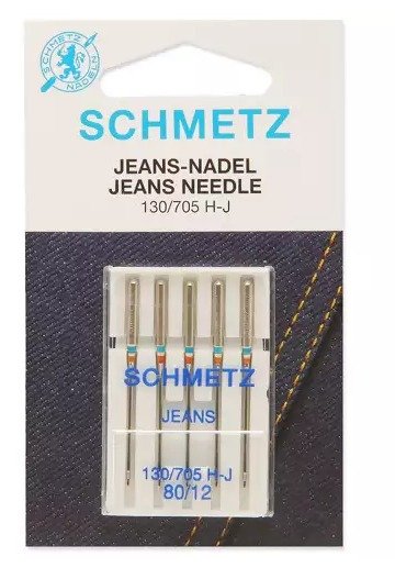 Schmetz Agujas JEANS 5 pieza tamaño 12/80, 5 unidades