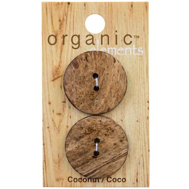 Organic Elements Beige 1 1/8" Medium 2-Hole Coconut Button agrega algo de terrosidad a sus proyectos