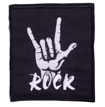 Parche Bordado 100% Hilo Mano Punk Rock  5x4 cm