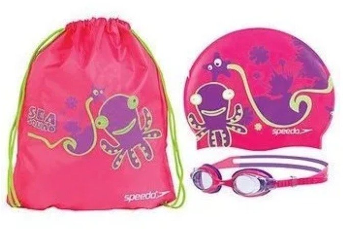 El kit de natación para niños con gorro, gafas, bañador